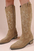 Retro Embroidered Block Heel Mid-calf Western Cowboy Martin Boots
