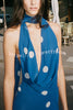 Fashion Polka Dot Print Sexy Halter Neck Backless Maxi Dress
