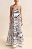 Unique Print Sexy Tube Top Back Zipper Loose Maxi Dress