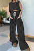 Best Comfort Pocketed Tank Top and Elastic Waist Wide Leg Pants Set