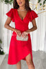 Perfect for Elegant Cascading Ruffle Design Formal Midi Dress