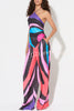 Jodie Unique Print Halter Scarf Tank and Elastic Waist Pocketed Wide Pants Set