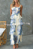 Peyton Chiffon Floral Print Back Tie-up Multi-tier Ruffle Maxi Dress