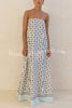 Unique Print Sexy Tube Top Back Zipper Loose Maxi Dress