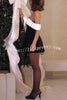 Make A Toast Colorblock Off Shoulder Satin Bow Mini Dress
