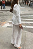 City Skyline Botton Up Long Sleeve Pocket Lapel Loose Blazer