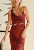 Sexy Lace Stitching Suspender V-neck Asymmetrical Maxi Dress
