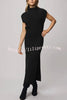 Solid Color Sleeveless Knitted Elegant Waist Midi Dress