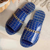 Casual Flat Beach Sandals with Chain Accessories