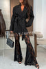 Chic Moment Lapel Long Sleeve Belt Pocketed Oversized Blazer