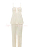 Vacation Day To Night Textured Lace-up Elastic Waist Backless Loose Jumpsuit