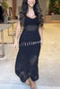 Brunch Voyage Knit Texture Various Patterns Stretch Maxi Dress