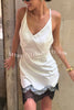 Sexy Lace Paneled V-neck Halter Back Mini Dress