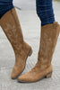 Retro Embroidered Block Heel Mid-calf Western Cowboy Martin Boots