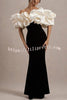 Cecily Velvet Satin Structured Bardot Neckline Stretch Maxi Dress