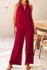 Cotton Linen Tie-up Tank Pants Suits