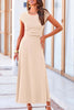 Solid Color Cap Sleeve Ruched Midi Skirt Set