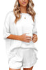 Satin Crew Neck T-shirt Shorts Set
