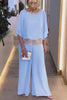Sequins Patchwork Bat Sleeve Tops Pants Suits