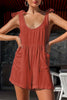 Sleeveless Shoulder Bow Backless Rompers