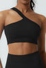 Solid Color One Shoulder Crop Top