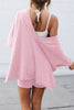 V Neck Side Slit T-shirt Bodycon Shorts Set
