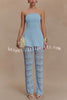 Anette Bandage Knit Strapless Stretch A-line Midi Top