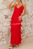 Radiant As Always Ruffle Detail Halter Neck Maxi Dress