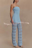 Anette Bandage Knit Strapless Stretch A-line Midi Top