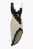 Sexy Lace Paneled Deep V Suspender Slim Midi Dress