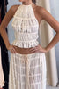 Passion and Romance Pleated Back Elastic Straps Adjustable Halter Tank