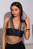 Fashion Fishnet Rhinestone Hooded Vest