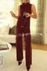 Comfortable Season Ribbed Knit Turtleneck Sleeveless Relaxed Sweater