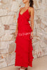 Radiant As Always Ruffle Detail Halter Neck Maxi Dress
