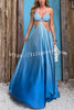 Cleo Sequin Chain Detail Gradient Print Back Tie-up Vacation Maxi Dress