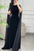 Solid Color Velvet Elegant Ribbon Long Sleeve Slim Maxi Dress