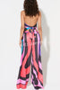 Jodie Unique Print Halter Scarf Tank and Elastic Waist Pocketed Wide Pants Set