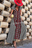 Lilipretty® Fresh Breeze Ethnic Unique Print Ruffle Sleeve A-line Maxi Dress