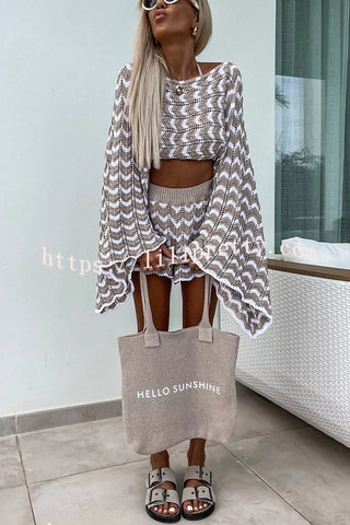 Bohemian Bell Sleeve Holiday Casual Loose Knitted Top