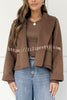 Comfortable Season Shawl Collar Open-front Long Sleeve Flap Pockets Crop Coat