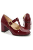 Square Toe Mary Jane Block Heel Retro High Heels