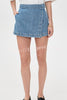 Fall for That Denim Faux Wrap Buckle Tie Pocketed Mini Shorts