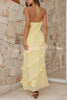 Radiant As Always Ruffle Detail Halter Neck Maxi Dress