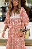 Boheme Lifestyle Printed Puff Sleeve Loose Maxi Dress