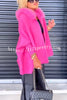 Warm Call Knit Long Sleeve Zipper Plush Hooded Pocket Loose Cardigan