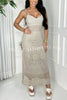 Brunch Voyage Knit Texture Various Patterns Stretch Maxi Dress