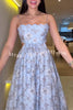 Coralie Floral Print Wavy Trim Cutout Back Smocked Maxi Dress