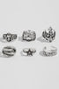 Dark Punk Retro Ring Set