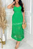 Brunch Voyage Knit Texture Various Patterns Stretch Maxi Dress