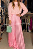 Dewy Days Satin Pleated High Rise Wide Leg Pants